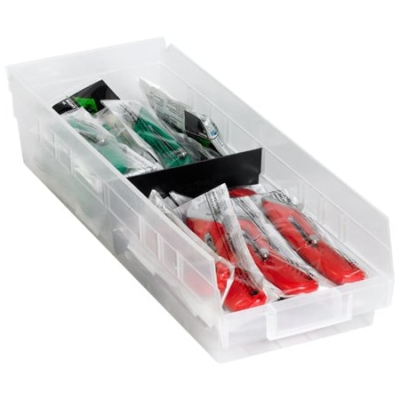 Bsc Preferred 23 5/8 x 6 5/8 x 4'' Clear Plastic Shelf Bin Boxes, 8PK BINPS122CL